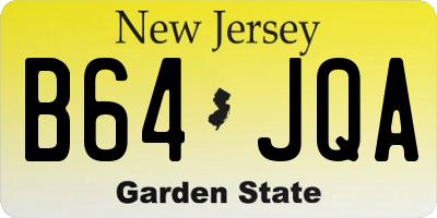 NJ license plate B64JQA