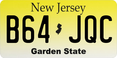 NJ license plate B64JQC