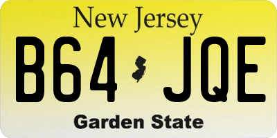 NJ license plate B64JQE