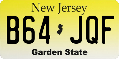 NJ license plate B64JQF