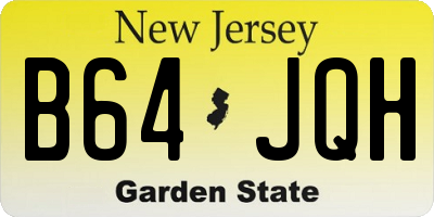 NJ license plate B64JQH