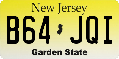 NJ license plate B64JQI
