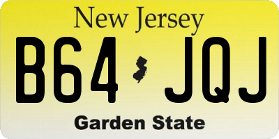 NJ license plate B64JQJ