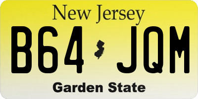 NJ license plate B64JQM