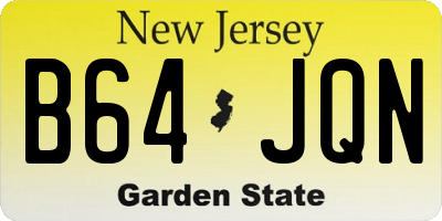 NJ license plate B64JQN
