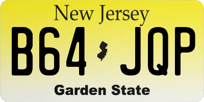 NJ license plate B64JQP