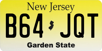 NJ license plate B64JQT