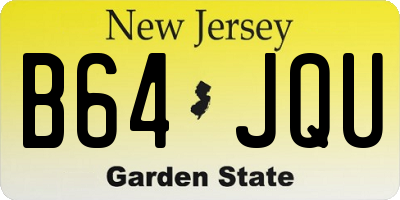 NJ license plate B64JQU