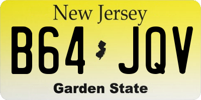 NJ license plate B64JQV