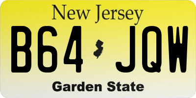 NJ license plate B64JQW