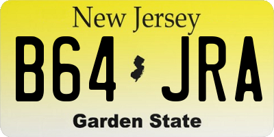 NJ license plate B64JRA