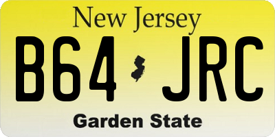 NJ license plate B64JRC