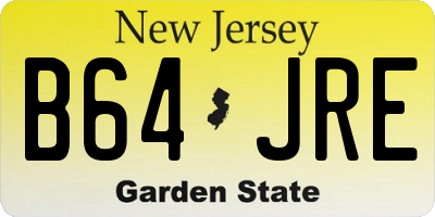 NJ license plate B64JRE