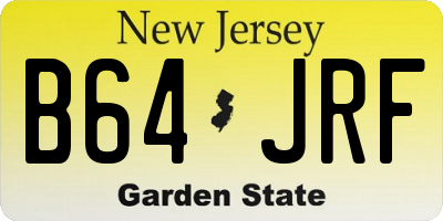 NJ license plate B64JRF