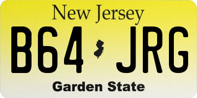 NJ license plate B64JRG
