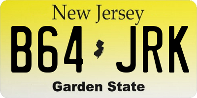 NJ license plate B64JRK