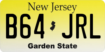 NJ license plate B64JRL