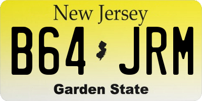 NJ license plate B64JRM