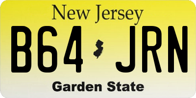 NJ license plate B64JRN