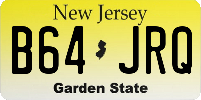 NJ license plate B64JRQ