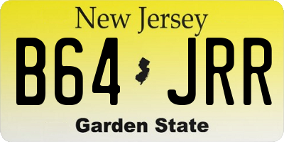 NJ license plate B64JRR