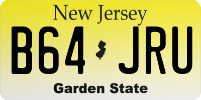 NJ license plate B64JRU