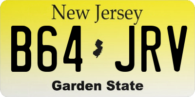 NJ license plate B64JRV
