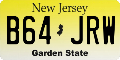 NJ license plate B64JRW