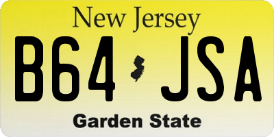 NJ license plate B64JSA