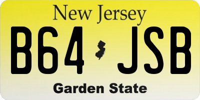 NJ license plate B64JSB