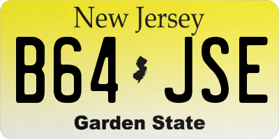 NJ license plate B64JSE