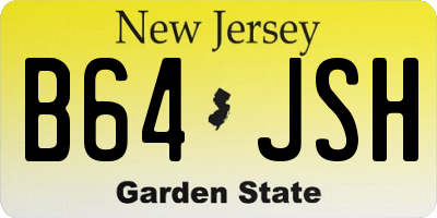 NJ license plate B64JSH