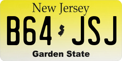 NJ license plate B64JSJ