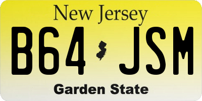 NJ license plate B64JSM