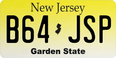NJ license plate B64JSP