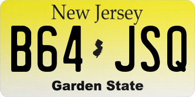 NJ license plate B64JSQ