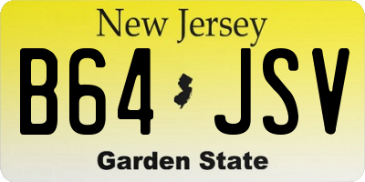 NJ license plate B64JSV
