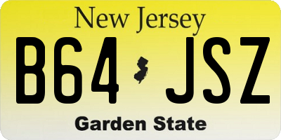 NJ license plate B64JSZ