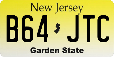 NJ license plate B64JTC