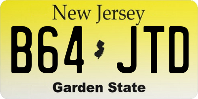 NJ license plate B64JTD