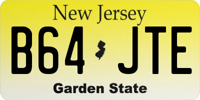 NJ license plate B64JTE