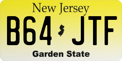 NJ license plate B64JTF