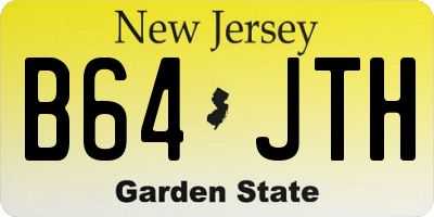 NJ license plate B64JTH
