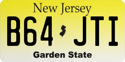 NJ license plate B64JTI