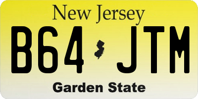 NJ license plate B64JTM