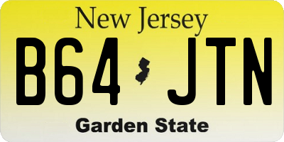 NJ license plate B64JTN