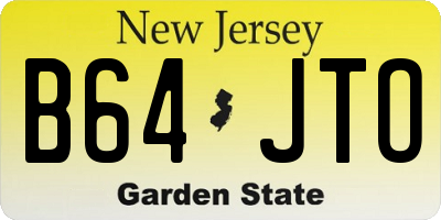 NJ license plate B64JTO
