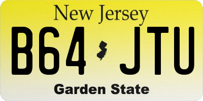 NJ license plate B64JTU