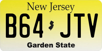 NJ license plate B64JTV