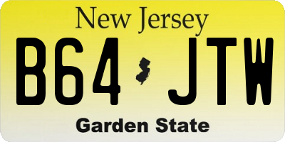 NJ license plate B64JTW